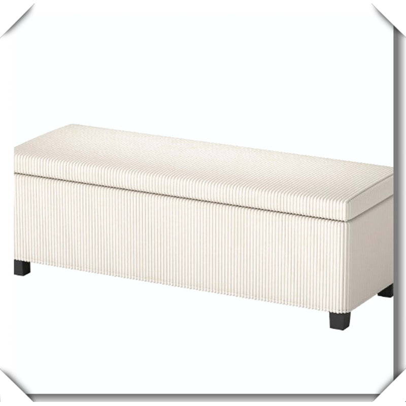Banc de rangement spacieux avec repose-pieds, Beige