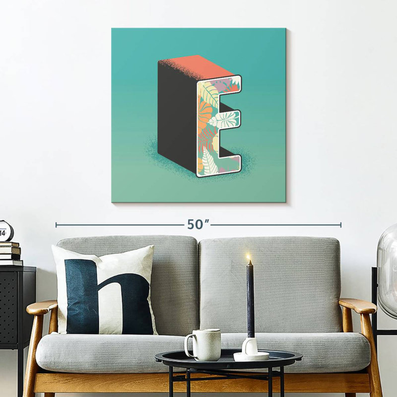 Keiri Leafy Print Letter E, 30" H x 30" W