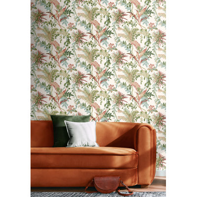 Palm Tracery Botanical - Harbor Blue Peel and Stick Wallpaper Roll 20.5 in. W x 18 ft. L