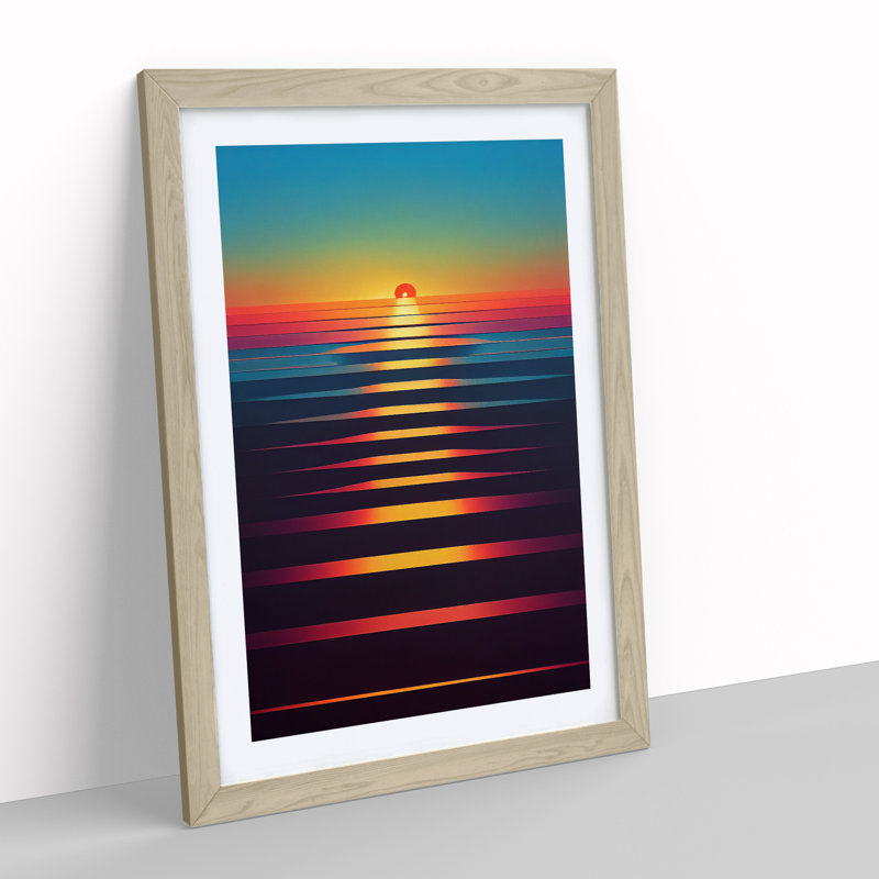 Tantalising Abstract Sunset - Single Picture Frame Print, 64cm H x 46cm W x 2cm D, Oak Framed