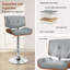 Upholstered Adjustable Height Counter Stool with Solid Wood Frame
