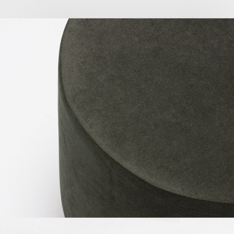 Repose-pieds rond de 15,7 po Pelluri, Kaki 100 % polyester