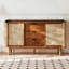 Buffet en noyer massif de style Mid-Century