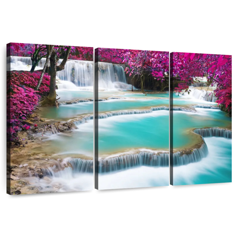 Cascades à niveaux Kerrick Kuang Si, H 42 po x l 65 po