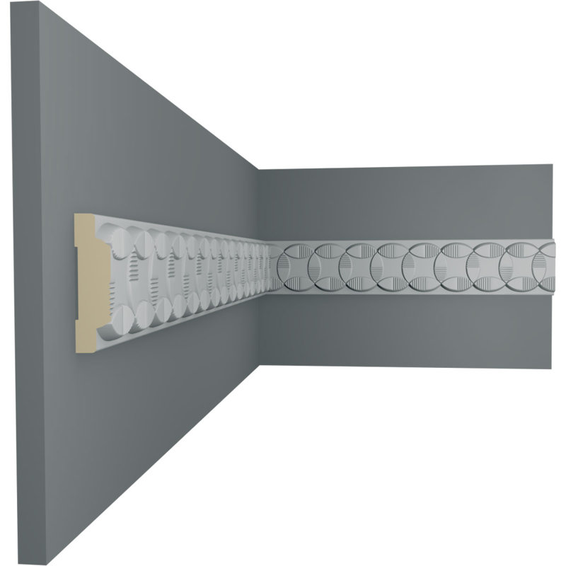 Cole Gray Polyurethane Decorative Chair Rail Moulding 2-Pack