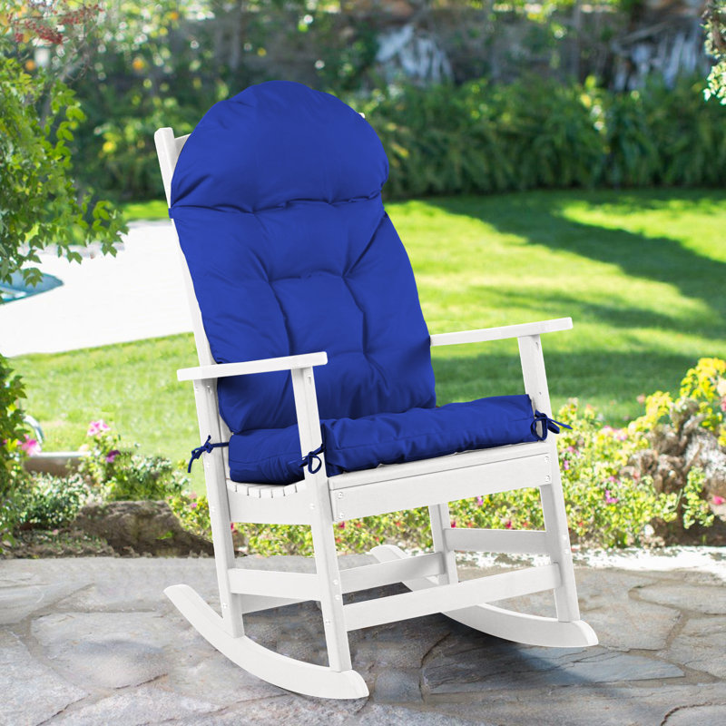 Coussin de siège et de dossier Adirondack pour l'extérieur, 4 pièces, Bleu, Individuel, polyester