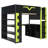 Full Size Gaming Loft Bed with Desk, RGB LED Lights, Power Outlet, Bookshelf, Pegboard, Keyboard Tray & Storage Drawer, Green-1550116761