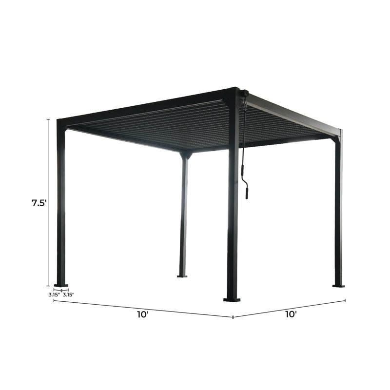 10×10Ft Aluminum Outdoor Louvered Pergola