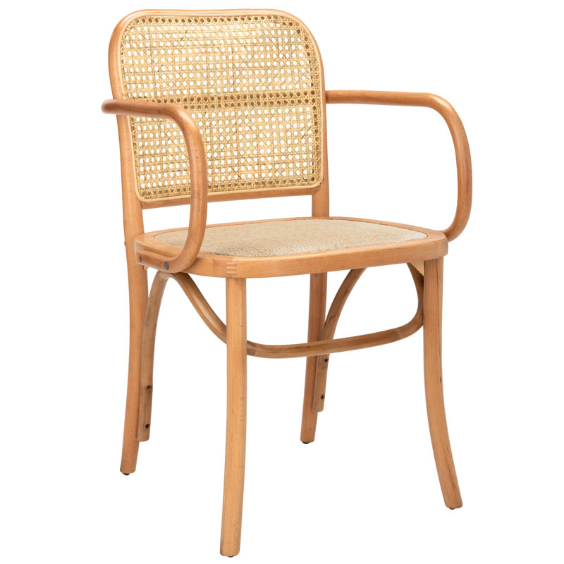 Sarianna 18.1'' H Beech Armchair, Beige