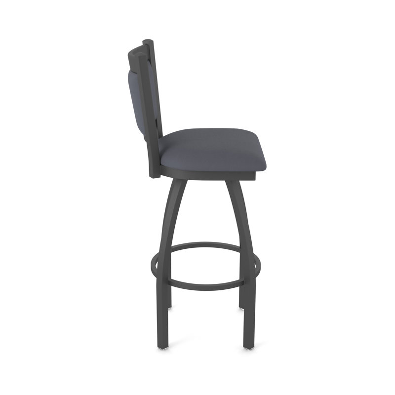 Tabouret pivotant Hadleigh, Vinyle - tempête Canter, Étain, Tabouret de bar (siège d’une hauteur de 30 po)