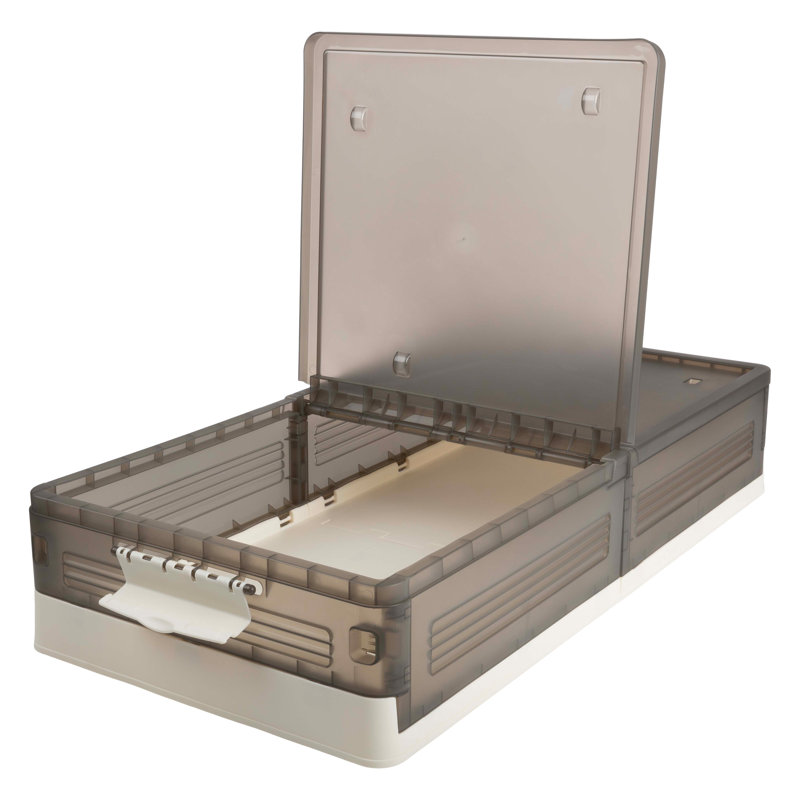 Rangement sous le lit avec roulettes Home - Rangement sous le lit 15,8 gallons avec couvercle à 2 côtés et 6 roulettes - Tiroirs sous le lit escamotables