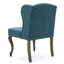 Chaise d'appoint en sarcelle avec bordure cloutée et tissu à oreilles capitonné