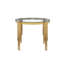 Table de salle à manger 38,6 po, table en verre trempé et pieds dorés polis, table de style moderne pour la maison et la cuisine.