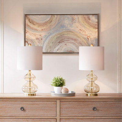 Curved Glass Table Lamp, Set of 2