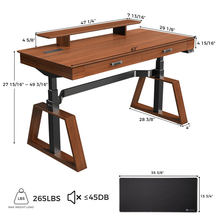 TX63, Standing Desk, Walnut, 63