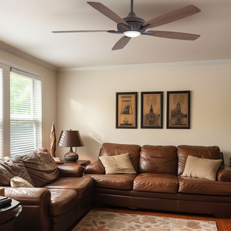 60" Dyno 5 - Blade LED Smart Standard Ceiling Fan with Remote Control and Light Kit Included, Oil Rubbed Bronze