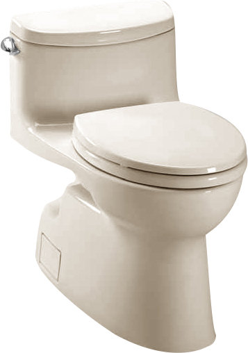 Carolina® II 1.28 GPF Water Efficient Elongated One-Piece Toilet (Seat Included), Bone