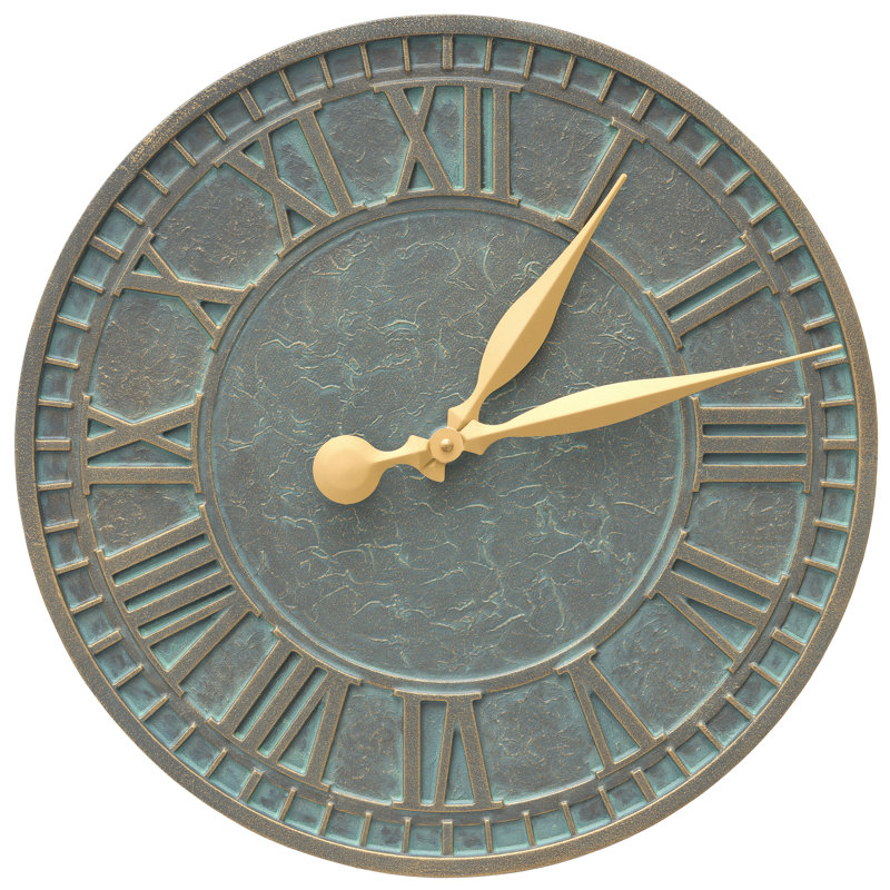 Horloge murale 16 "Geneva, Bronze, vert-de-gris
