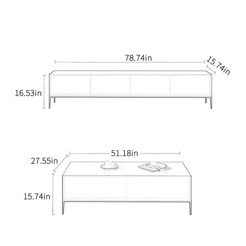 Simple coffee table TV cabinet combination