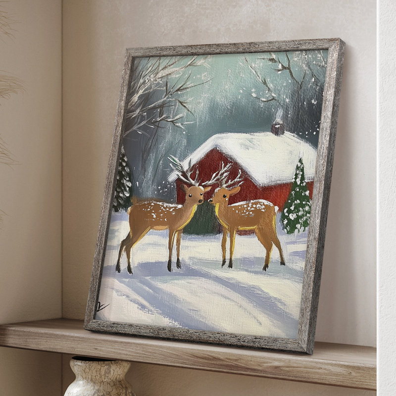 «Christmas Holiday», reproduction d'art encadrée CDLxx - bois massif, H 30 po x l 24 po