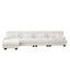 Combinaison libre, canapé modulaire modulaire, canapé en forme de L pour le salon, canapé confortable à 4 places avec repose-pieds convertible, blanc chenille-767305636-767305662