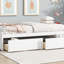 Lit simple avec 2 tiroirs, lit en bois d'hévéa massif, blanc-847093313