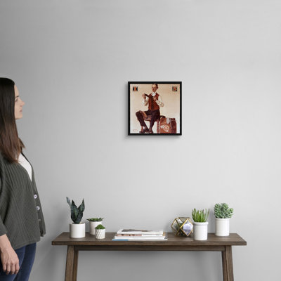 «Man Inspecting Socks», art mural sur toile