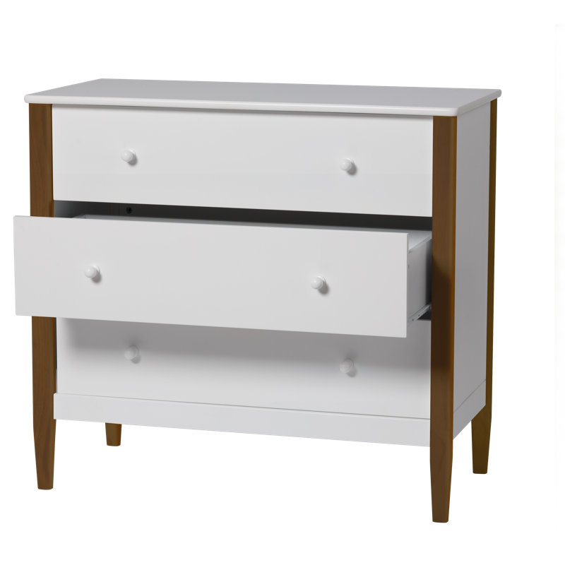 Commode 3 tiroirs Little Seeds Clover, White / Acorn