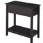 Table de bout, table d'appoint étroite avec plateau rabattable