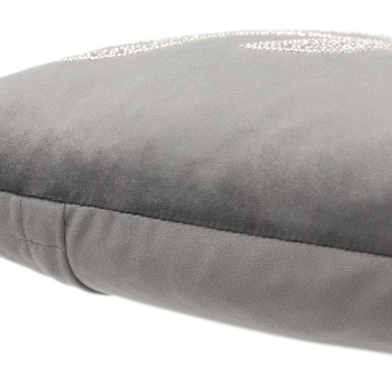 Housse de coussin en polyester à paillettes , gris