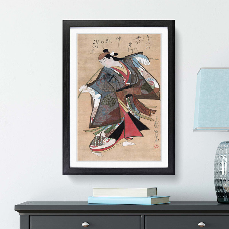 Male in Robes by Kaigetsudo Ando - Framed Print, 36cm H x 27cm W x 2cm D, Black Framed