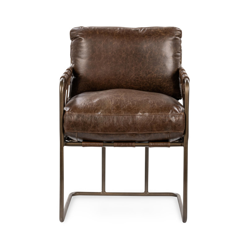 Chaise de salle à manger en cuir, Brun cacao