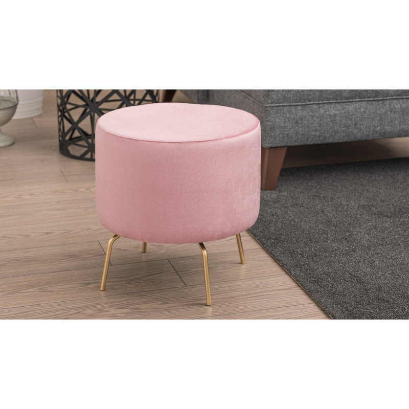 Repose-pieds rond 15,7 po, Mélange de polyester rose