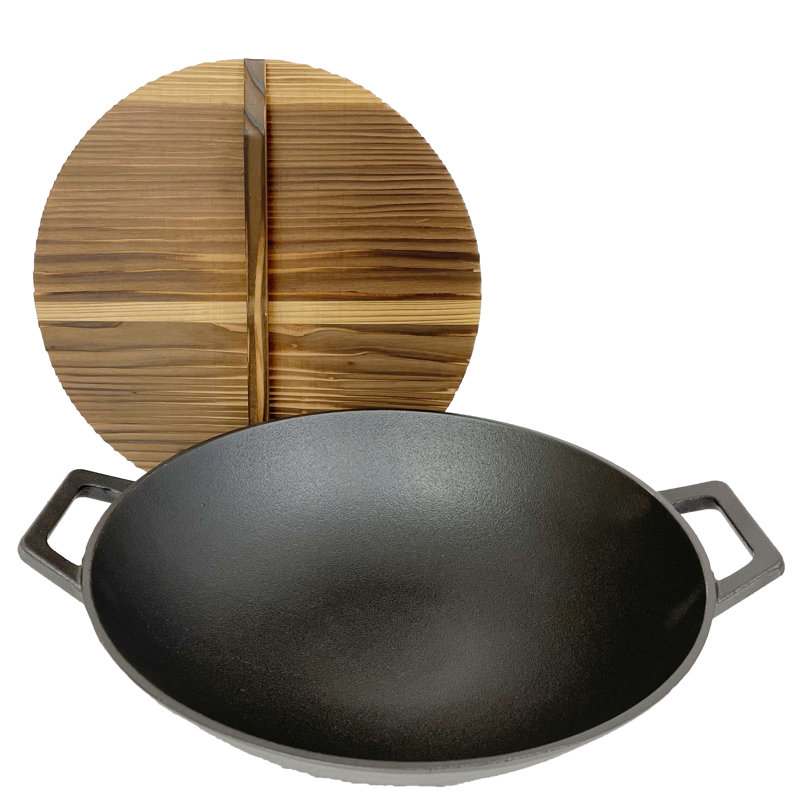 Wok en fonte 14 po avec couvercle Cuisiland