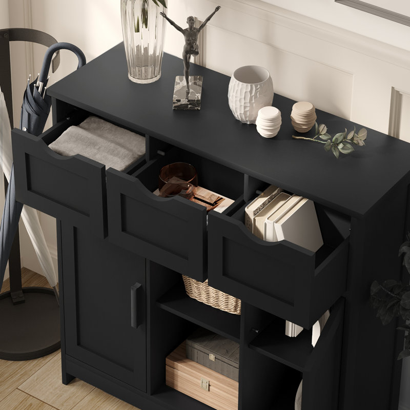Wooden Floor Cabinet, Black