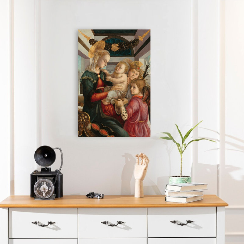 Madonna And Child With Angels, 1465-70 Abstract Contemporary Wall Art Print, 60.96cm H x 40.64cm W