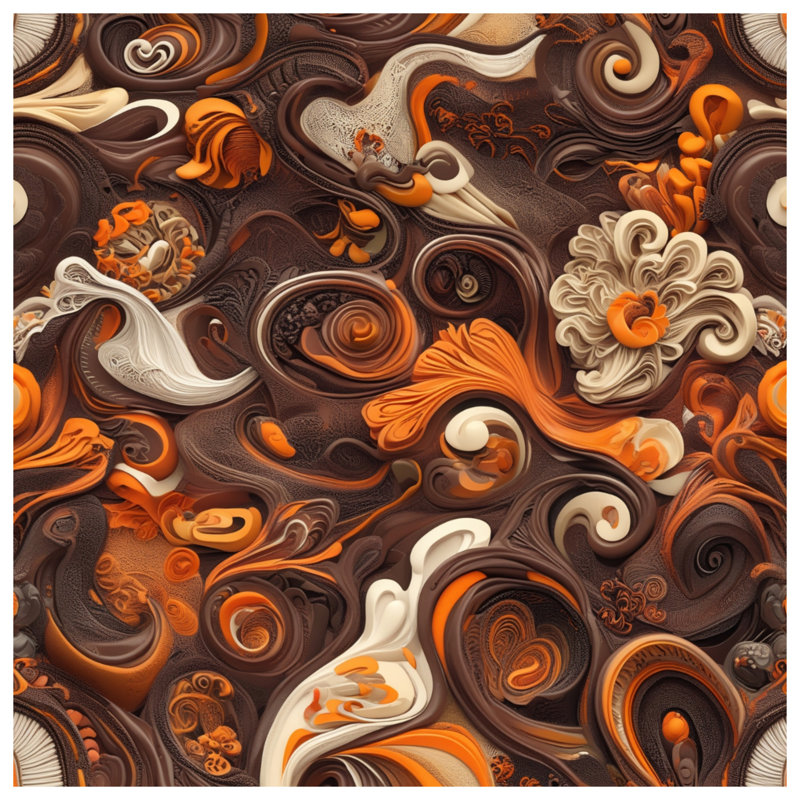  Coussins décoratifs à double face Orange Swirls, 14 X 14 pouces