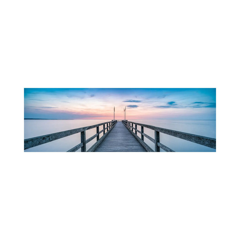 Wooden Pier Panorama At Sunset by Jan Becke - Wrapped Canvas Panoramic Gallery-Wrapped Canvas Giclée, 48" H x 16" W