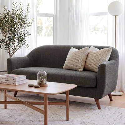 Kaya 65" W Modern Curved Arm Upholstered Boucle Sofa