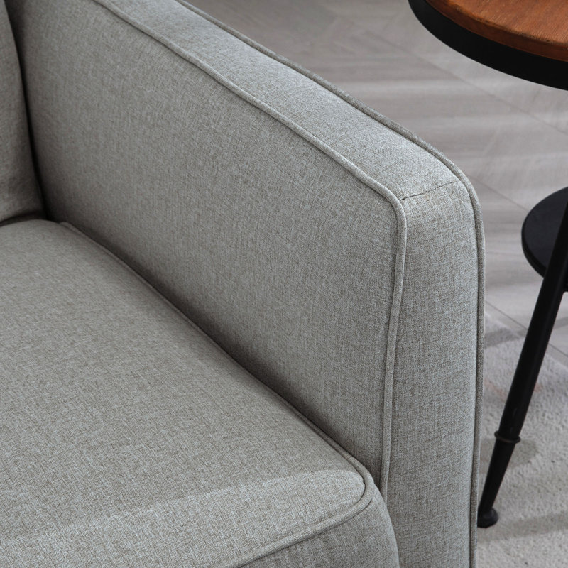 Canapé à accoudoirs carrés de 83,5 po, NA, 100% polyester gris