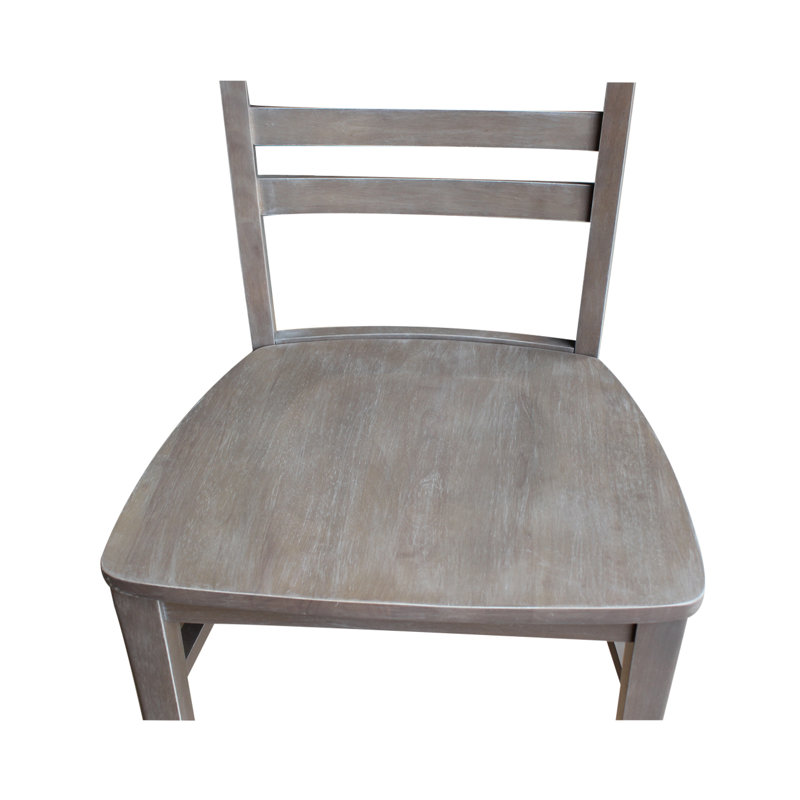 Sardinia Solid Wood Ladder Back Side Chair, Washed Gray Taupe