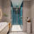 1 3/8" adjustment,universal pivot shower door, with 1/4" tempered glass finish 3072-125362269