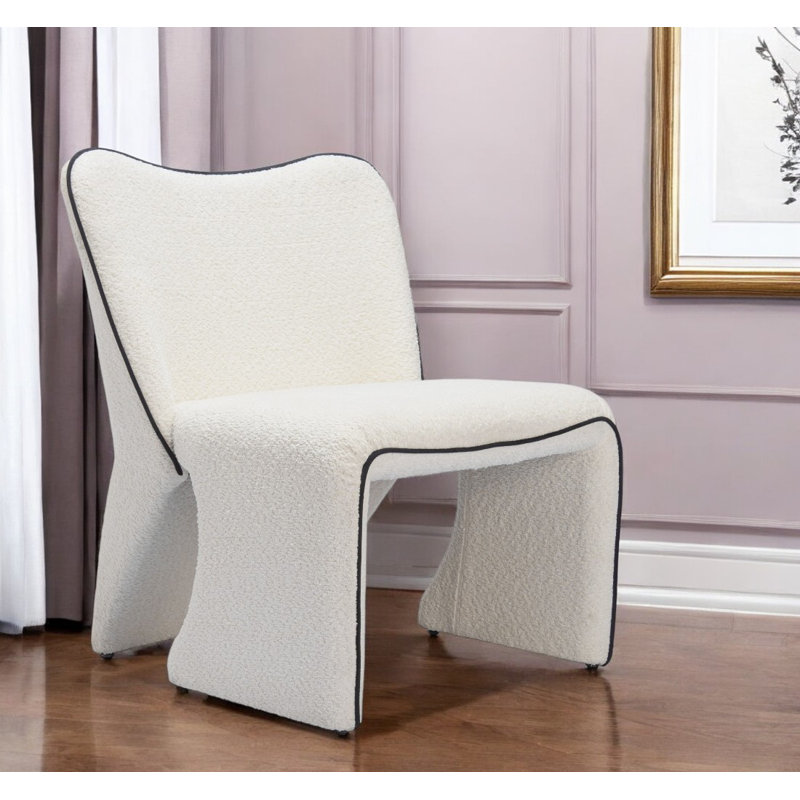 29" Ivory And Upholstered Side Chair