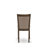 5 Piece Kitchen Table Set for 4 Includes a Round Dining Room Table with Pedestal and 4 Dark Khaki Linen Fabric Parsons Dining Chairs, Distressed Jacobean-2043756635-2043756634-2043794455