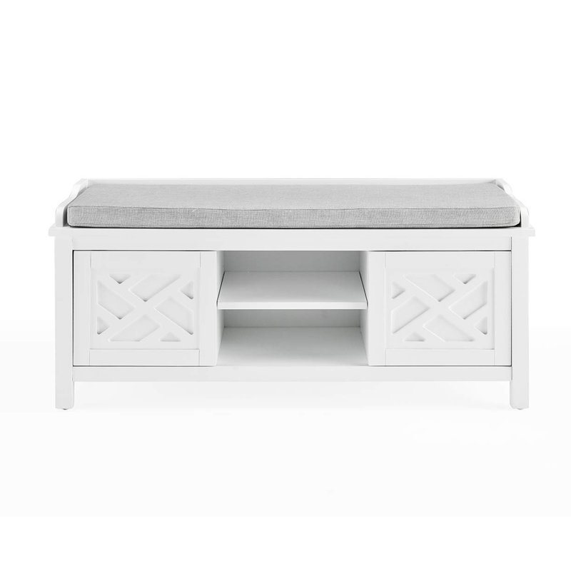 45" W Wood Storage Bench with Cushion