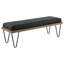 Banc rembourré bleu foncé et noir