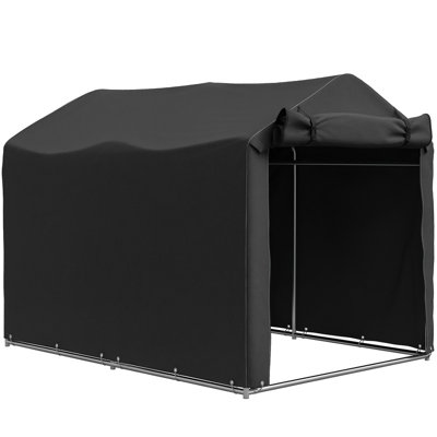 Sturdy Galvanised Steel 2.2x1.6m Garden Storage Tent, Black, Waterproof Anti-UV with Roll-up Zipper Door for Outdoor Use