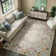 Floral Vintage Washable Beige Area Rug with Non Slip Backing - Low Pile Durable Carpet for Living Room, Bedroom, Dining Room or Office Decor