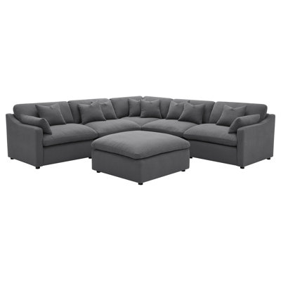 Charcoal 6-piece Upholstered Modular Sectional Sofa
