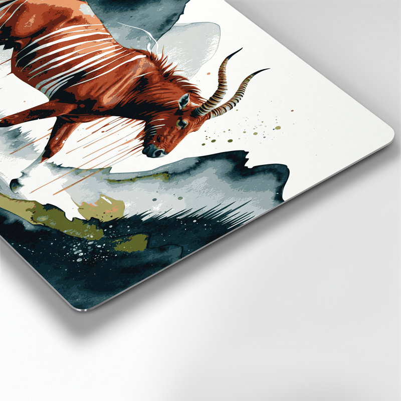 Faune montagne Bongo, art mural en métal noir